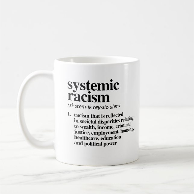 Definition av systematisk rasism kaffemugg (Vänster)