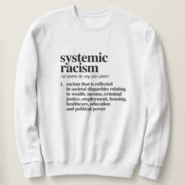 Definition av systematisk rasism lång ärmad tröja (Design framsida)