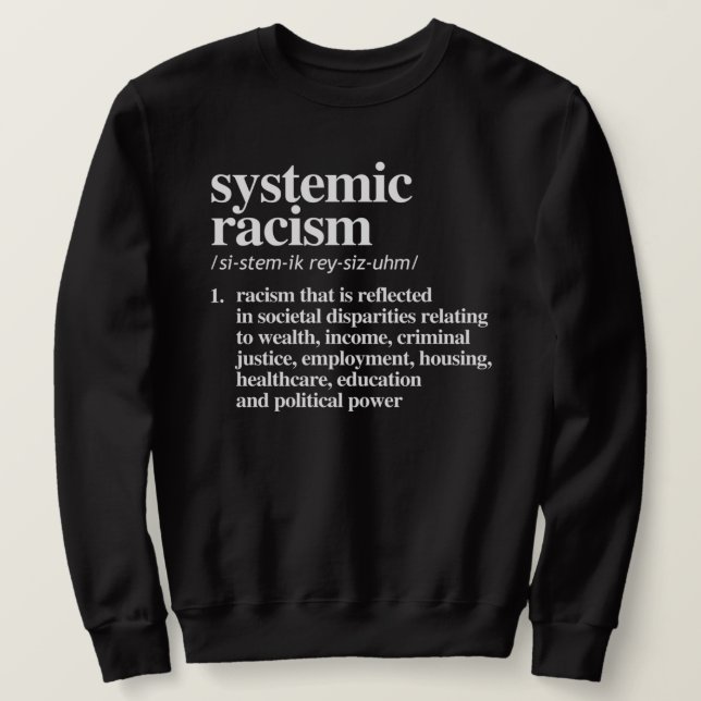 Definition av systematisk rasism lång ärmad tröja (Design framsida)