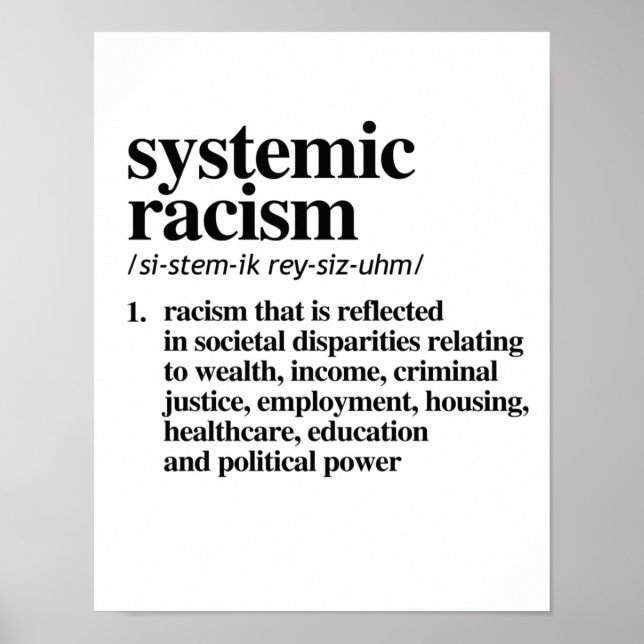 Definition av systematisk rasism poster (Framsidan)