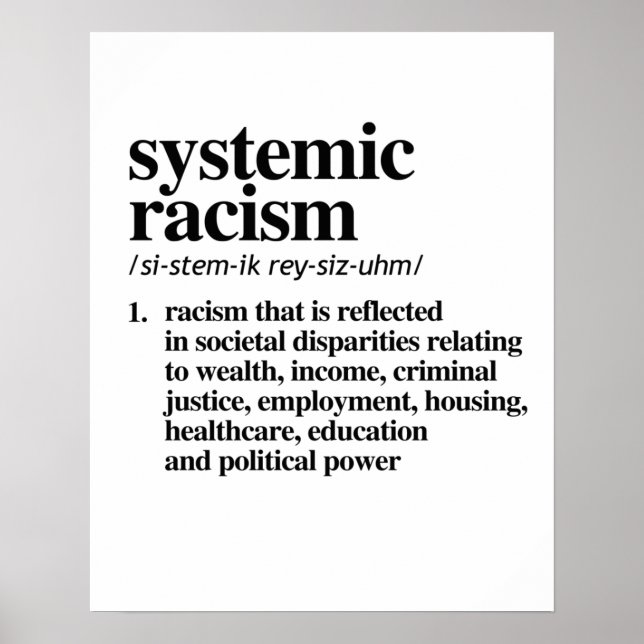 Definition av systematisk rasism poster (Framsidan)