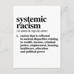 Definition av systematisk rasism vykort