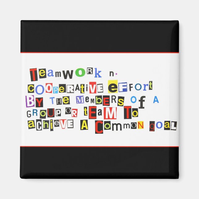 Definition av teamarbete magnet (Framsidan)