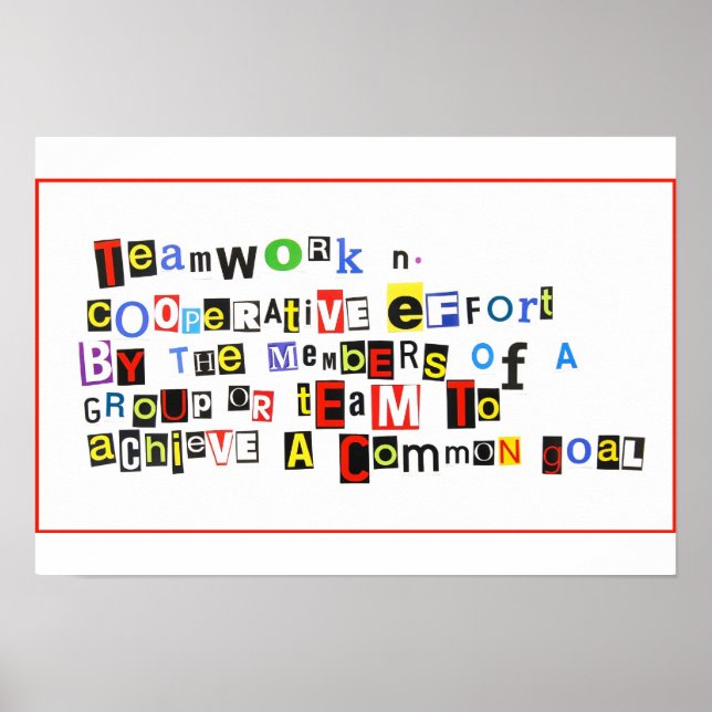 Definition av teamarbete poster (Framsidan)