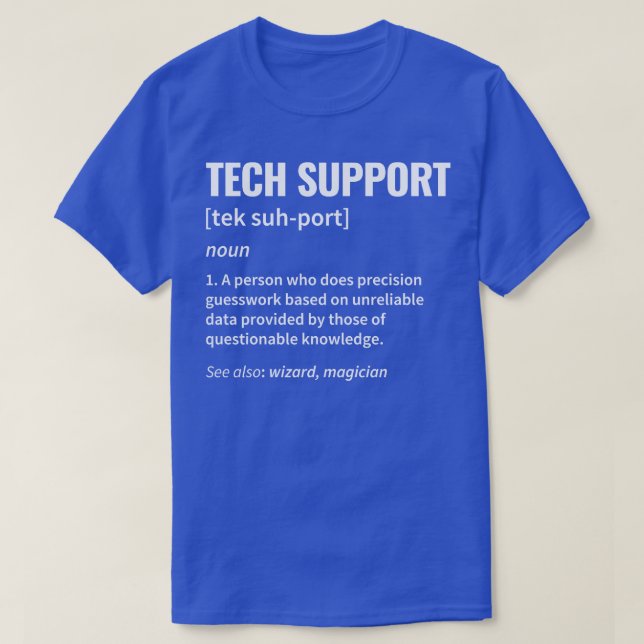 Definition av teknisk support t shirt (Design framsida)