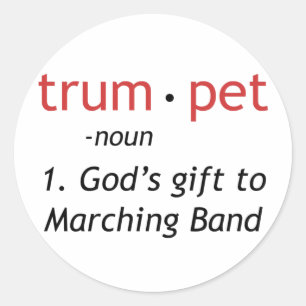 Definition av trumpet runt klistermärke