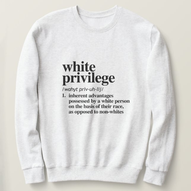 Definition av vit privilegiet lång ärmad tröja (Design framsida)