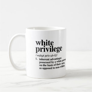 Definition av vit privilegium kaffemugg