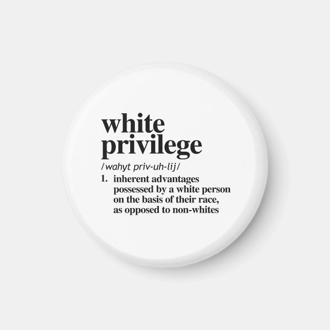 Definition av vit privilegium magnet (Framsidan)