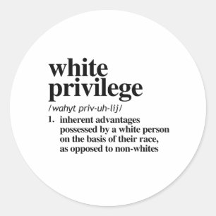 Definition av vit privilegium runt klistermärke