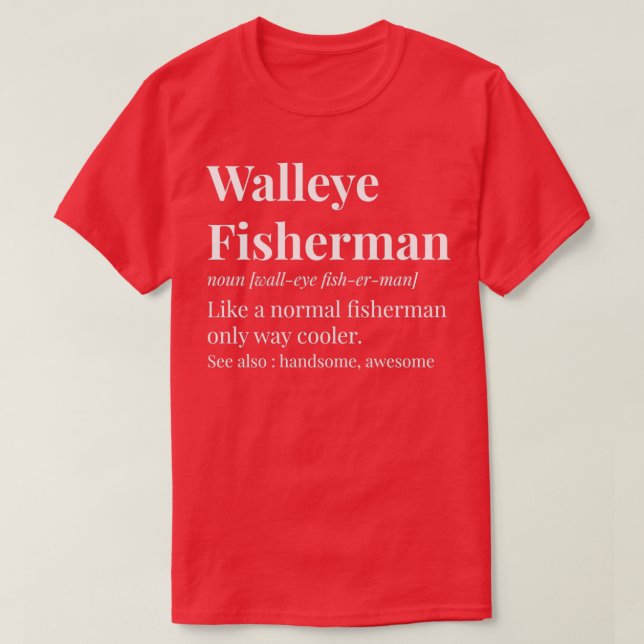 Definition av Walleye Fisherman T Shirt (Design framsida)