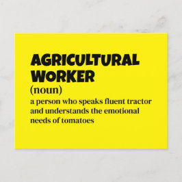 Definition av Witty Agricultural Worker Helg Vykort