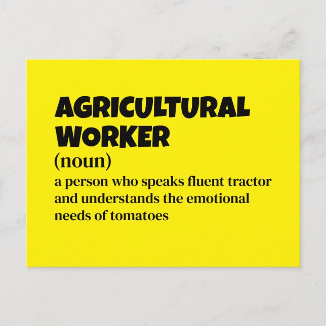 Definition av Witty Agricultural Worker Helg Vykort (Framsida)