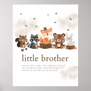 Definition av Woodland Animals Little Brother Post Poster
