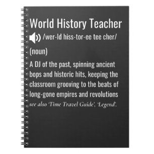 Definition av World History Teacher Anteckningsbok