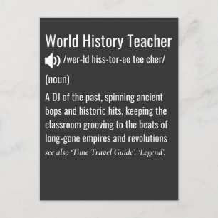 Definition av World History Teacher Helg Vykort