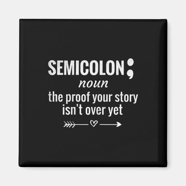 Definition Awareness Semicolon Suicide Prevention Magnet (Framsidan)