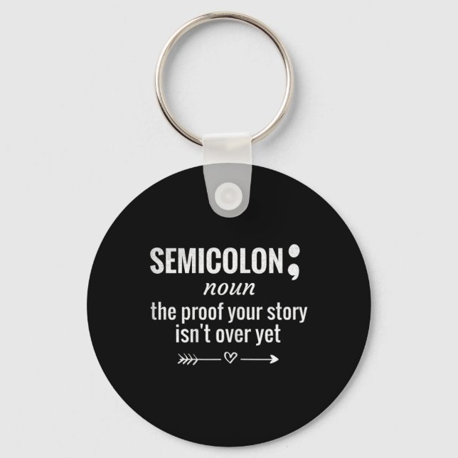 Definition Awareness Semicolon Suicide Prevention Nyckelring (Framsida)