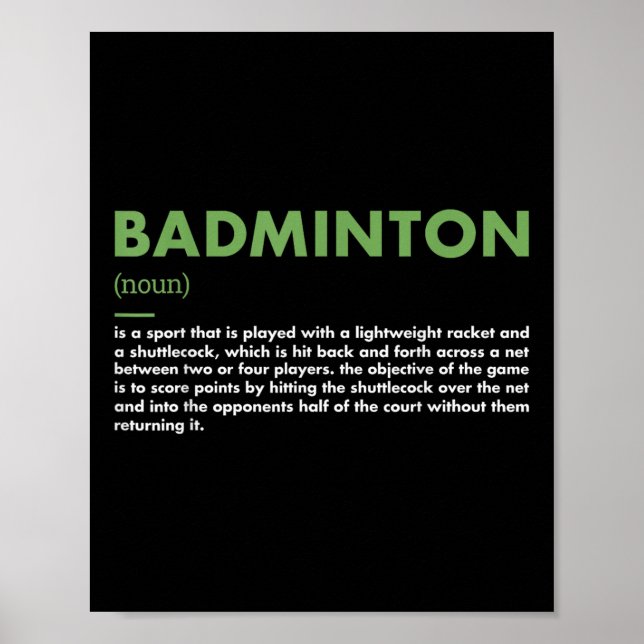 Definition Badminton Poster (Framsidan)