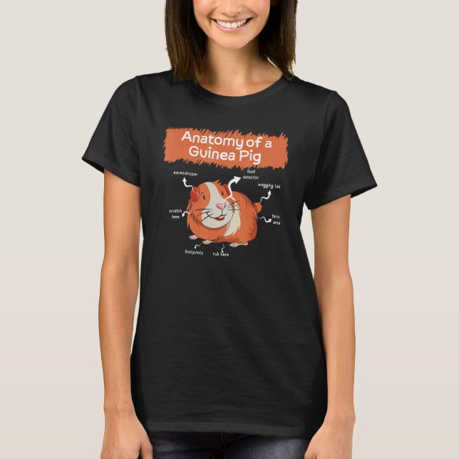 Definition Cute Pet Animal Anatomy of Gris Guinea  T Shirt (Framsida)