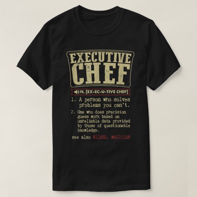 Definition för Chef Funny T Shirt (Design framsida)