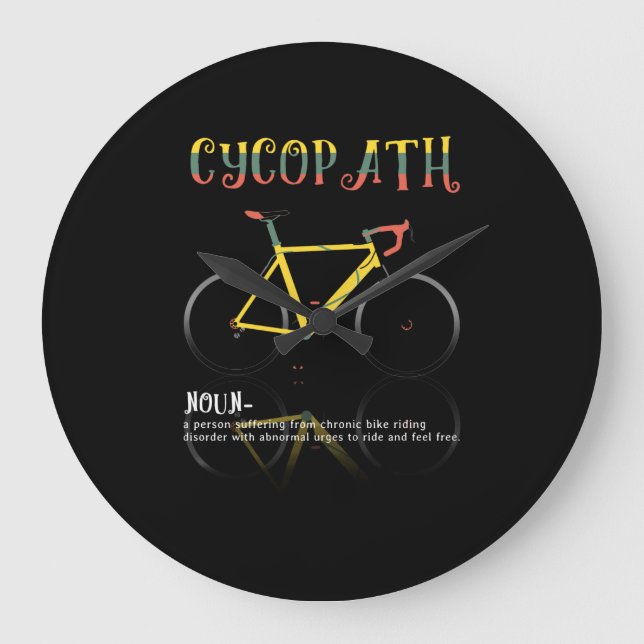 Definition Funny Cycling Addict Gift för Stor Klocka (Framsida)
