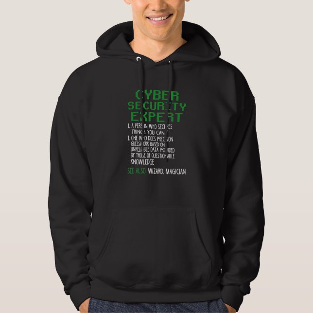 Definition Hacker Coding Gra för IT-säkerhetsexper Hoodie (Framsida)