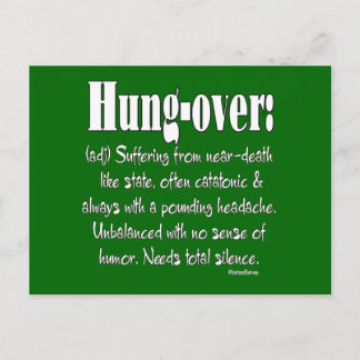 Definition Hung-over Vykort