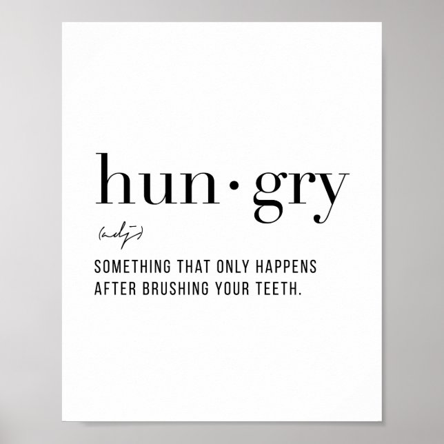 Definition Hungrig Poster (Framsidan)