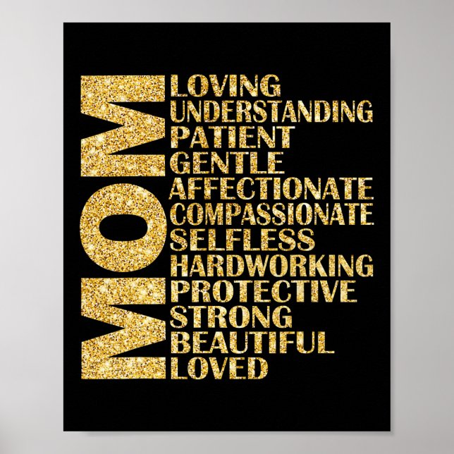 Definition Loving Understanding för mamma-egenskap Poster (Framsidan)