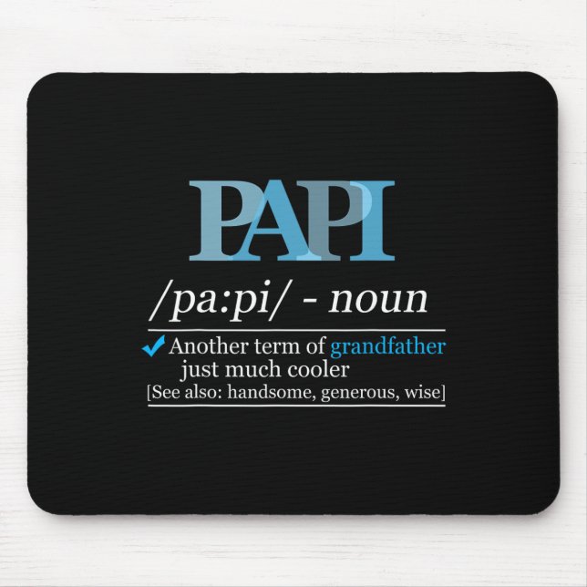Definition Papi Rolig Farfar Pappa Fars Dag Jul Musmatta (Framsidan)