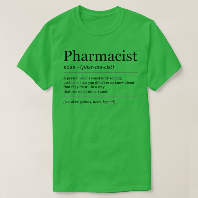Definition Pharmacist Pharmacy Graduation T Shirt (Design framsida)