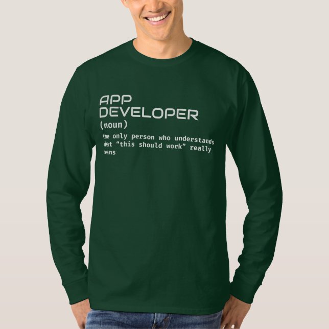Definition Shirt för funny Software utvecklare T (Framsida)