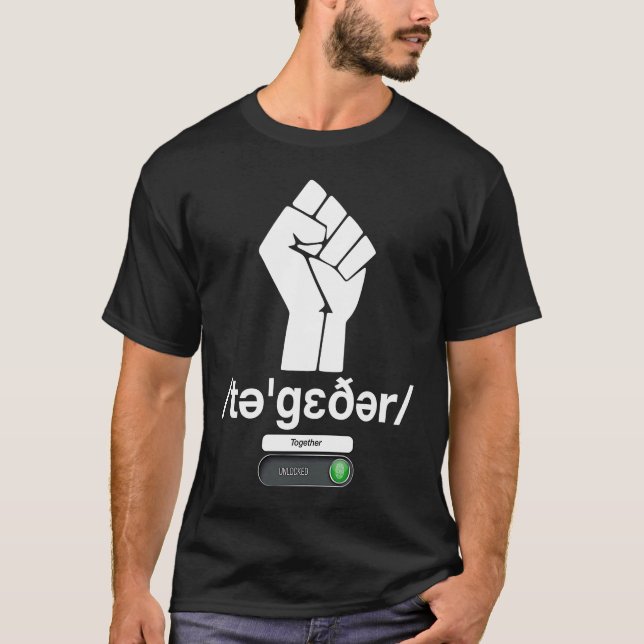 Definition tillsammans OLOCKED-knapp på av-hämtnin T Shirt (Framsida)