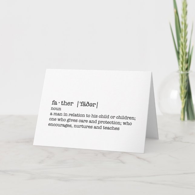 Definitionen av ett Far, det bästa Pappa i världen Kort (Framsida)