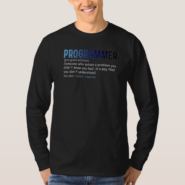 Definitionsdator för IT Nerd Geek Programmer T Shirt (Framsida)