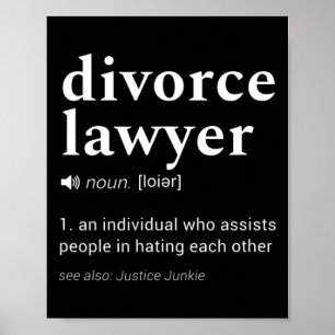 Definitionsdesign för Divorce Lawyers Gag Dictiona Poster