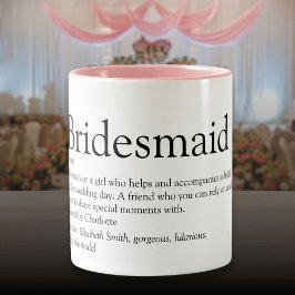 Definitionsförmån för Personlig i Bridesmaid Två-Tonad Mugg