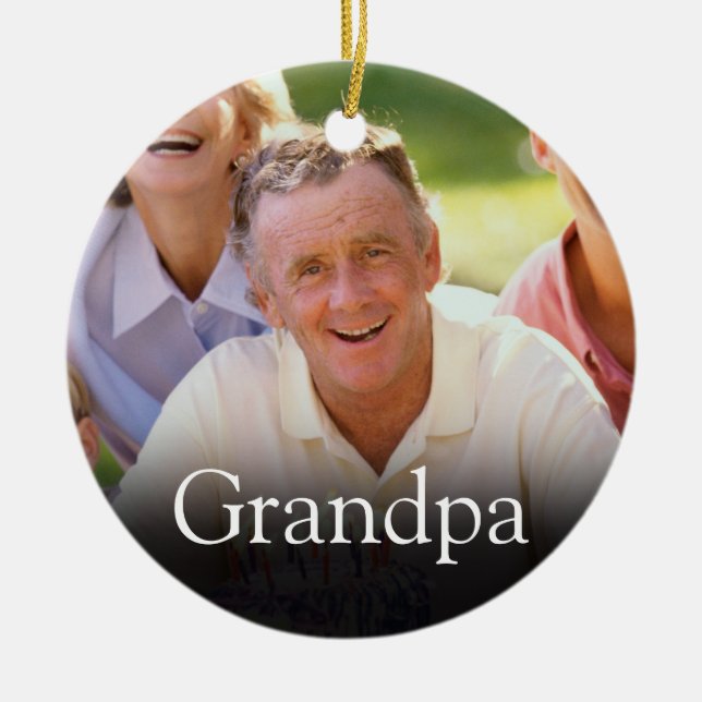 Definitionsfoto för roligt Bästa någonsin Grandpa  Julgransprydnad Keramik (Framsidan)