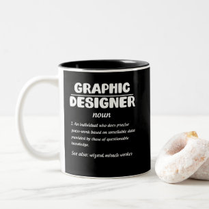 Definitionsfunktionellt jobb för grafisk designer Två-Tonad mugg