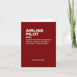 Definitionskort för flygpiloten Humor Kort