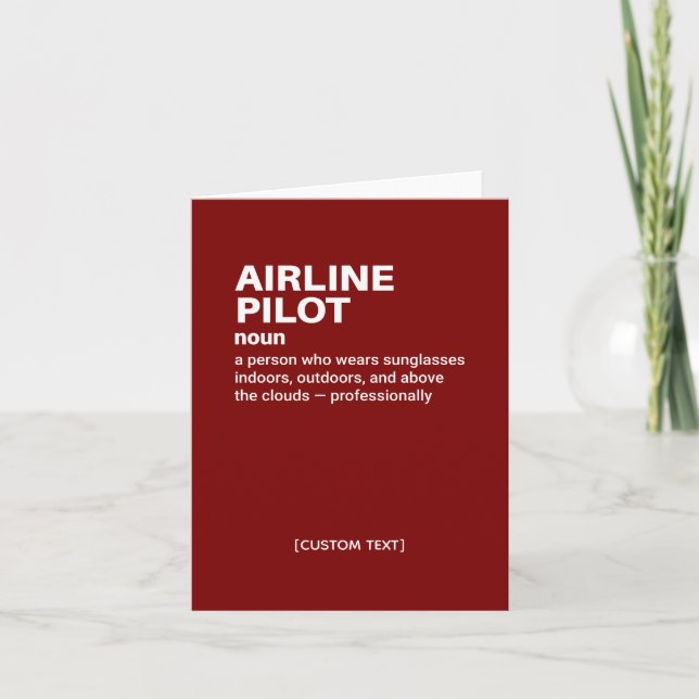 Definitionskort för flygpiloten Humor Kort (Framsida)