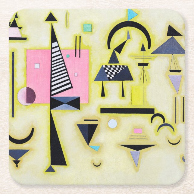 Definitiva Rosy, Wassily Kandinsky Underlägg Papper Kvadrat (Framsidan)