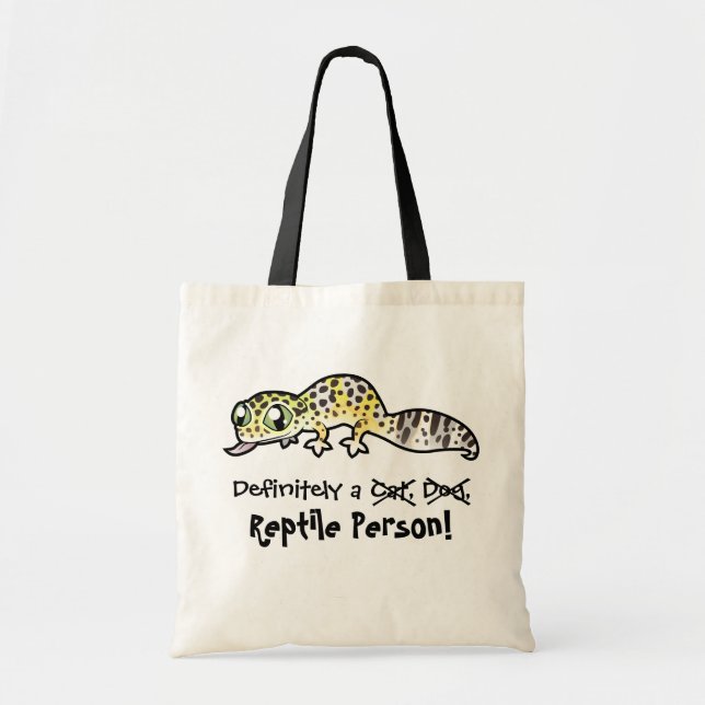 Definitivt en reptilperson (leopardgecko) tygkasse (Framsidan)