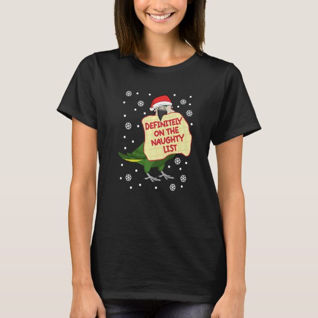 Definitivt på Naughty List Parrot I Hahns Macaw T Shirt (Framsida)