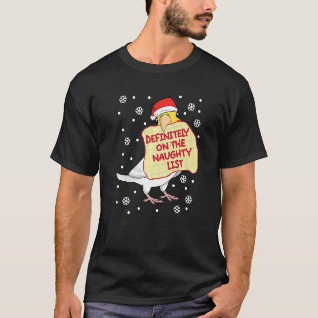 Definitivt på Naughty List Parrot I Lutino Cockati T Shirt (Framsida)