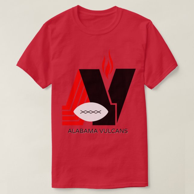 Defunct Alabama Vulcans 1979 TShirt T Shirt (Design framsida)