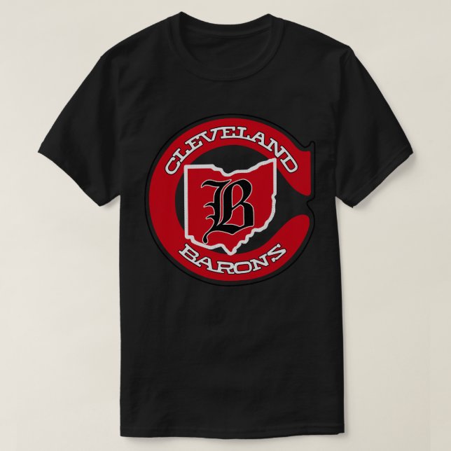Defunct Barons NHL Hockey 1977 T Shirt (Design framsida)