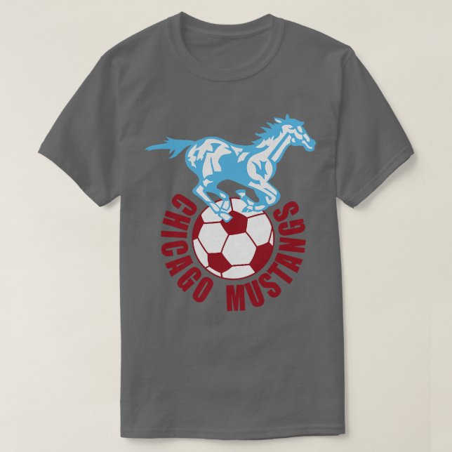 Defunct Chicago Mustangs NASL 1967 T Shirt (Design framsida)
