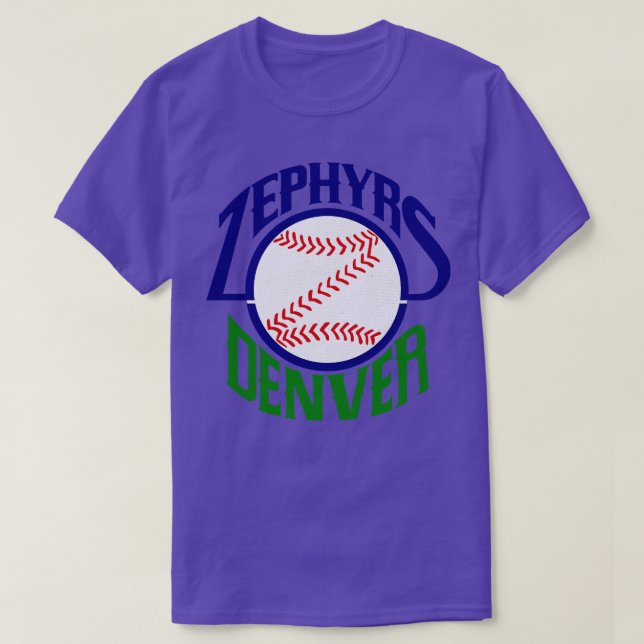 Defunct Denver Zephyrs Minor League Baseball 1989 T Shirt (Design framsida)